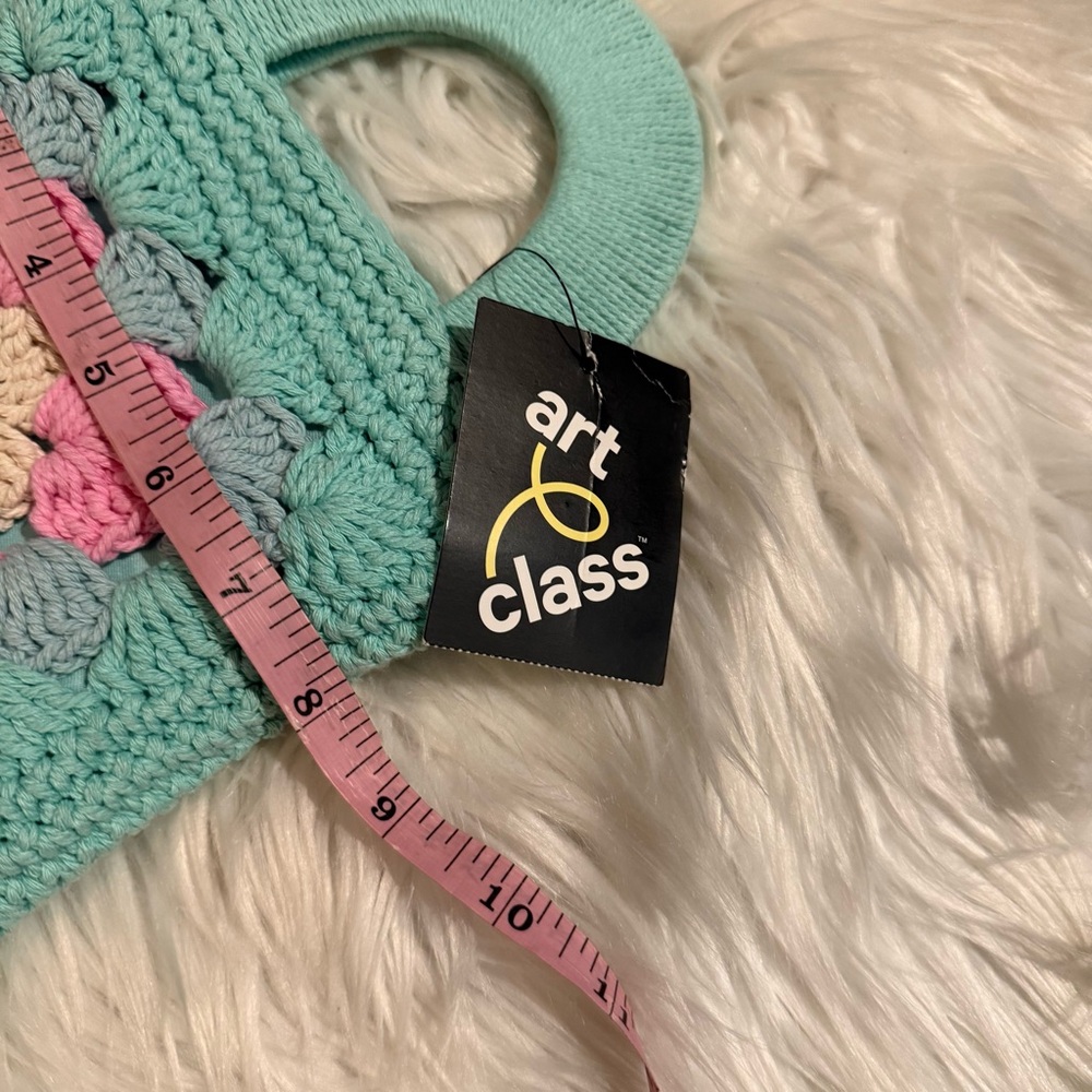 Art Class Girls Crochet Mini Tote Bag Floral Granny Square NEW - Picture 6 of 6
